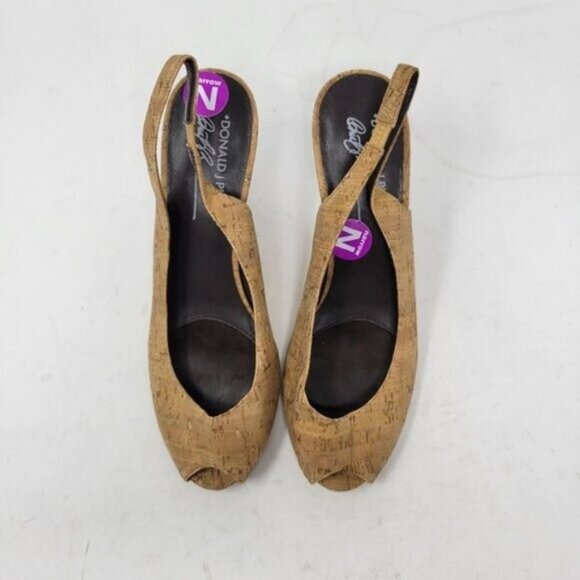 Donald J. Pliner | Papinawewe Slingback Cork Sling Back Peep Toe Pump Heels - Picture 11 of 11